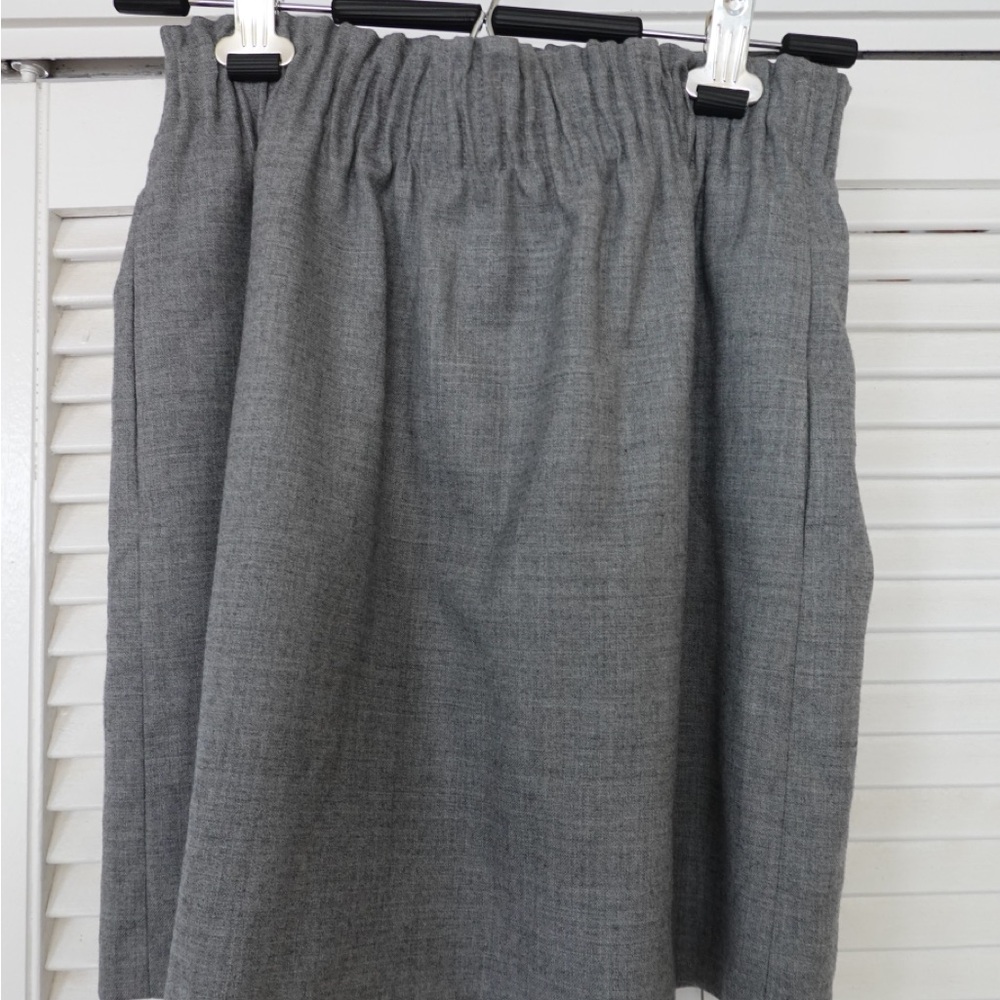 J. Crew Gray Midi Skirt with Elastic Waist